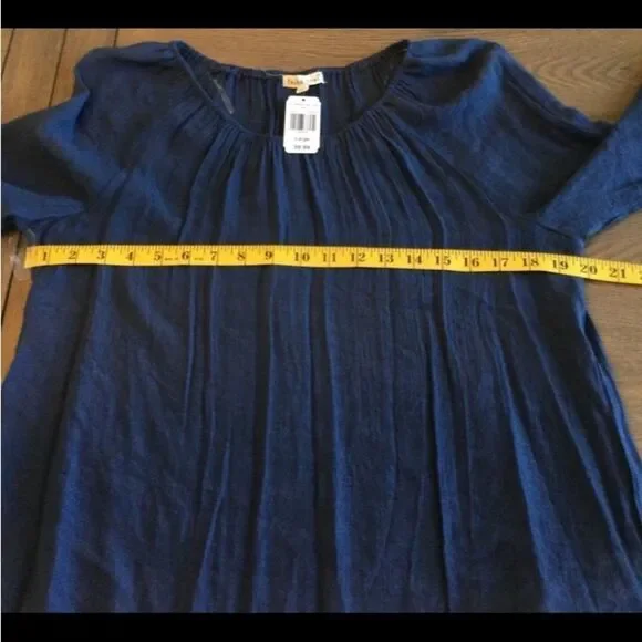Indigo Soul Tunic Blouse Women’s Size Large Color Navy White 3/4 Sleeve - Picture 13 of 13